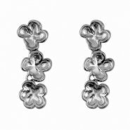 Ohrringe aus Stainless Steel - Rostfreiem Stahl Ohrstecker Blume Silver