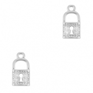 Brass TQ Metall Anh&auml;nger Schloss Silver