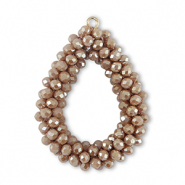 Top Facett Anh&auml;nger Tropfen Taupe brown