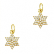Brass TQ Metall Anh&auml;nger Zirkonia Stern Gold