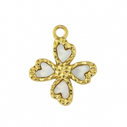 Stainless Steel - Rostfrei Stahl Anh&auml;nger Blume Gold