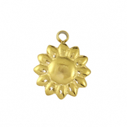 Stainless Steel - Rostfrei Stahl Anh&auml;nger Blume Gold