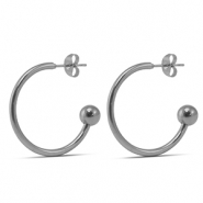 Ohrringe aus Stainless Steel - Rostfreiem Stahl 25mm Silver