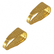 Rostfreier Stahl (Stainless Steel) Zubeh&ouml;r Collierschlaufe oval f&uuml;r Anh&auml;nger Gold