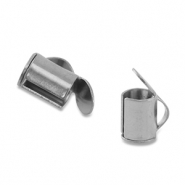 Stainless Steel - Rostfreiem Stahl Schmuckzubeh&ouml;r Schieber Endkappen Silver