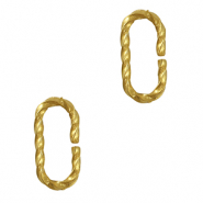 Stainless Steel - Rostfrei Stahl Schmuckzubeh&ouml;r Bindering Gold