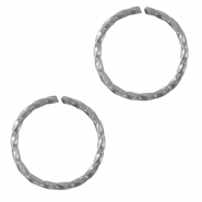 Stainless Steel - Rostfrei Stahl Schmuckzubeh&ouml;r Bindering Silver