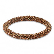 Facett Glas Armb&auml;nd Copper brown