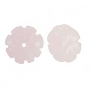 Naturstein Perlen Milchquarz Blume Light pink