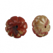 Naturstein Perlen Jaspis Blume Red-brown