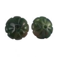 Naturstein Perlen Calcit Blume Dark Green