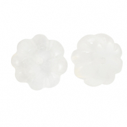 Naturstein Perlen Glas Blume Transparent white