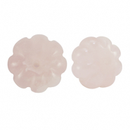 Naturstein Perlen Milchquarz Blume Light pink