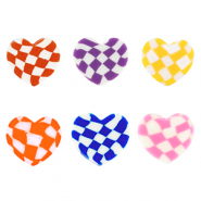 Polymer Perlen Herz Multicolor