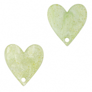 Resin Anh&auml;nger Herz Light green