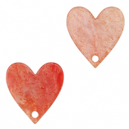 Resin Anh&auml;nger Herz Coral red