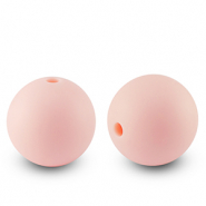 Silikonperlen 15mm runden Baby pink
