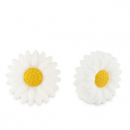 Silikonperlen Blume White