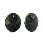 Naturstein Anh&auml;nger Glas Oval Black-grey