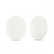 Naturstein Anh&auml;nger Glas Oval White