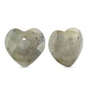 Naturstein Anh&auml;nger Glas Herz Light gray