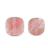 Naturstein Perlen Glas Square Pink