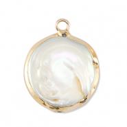 BQ S&uuml;sswasserperlen Anh&auml;nger Round Gold-Natural white