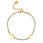 Armb&auml;nder aus Stainless Steel - Rostfreiem Stahl ''LOVE YOU'' Gold