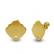Ohrringe aus Stainless Steel - Rostfreiem Stahl H&uuml;lse Gold