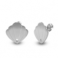 Ohrringe aus Stainless Steel - Rostfreiem Stahl H&uuml;lse Silver
