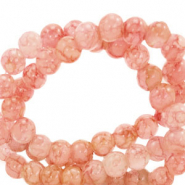 6 mm Glasperlen meliert Salmon orange