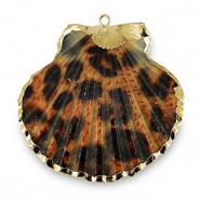 Muschel Anh&auml;nger Specials Jakobsmuschel Leopard Copper brown-gold