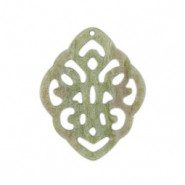 Resin Anh&auml;nger Rhombus Barock Ash grey-green