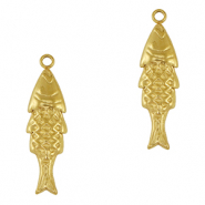 Stainless Steel - Rostfrei Stahl Anh&auml;nger Fisch Gold