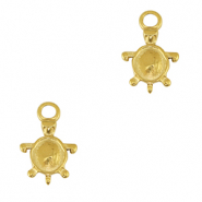 Stainless Steel - Rostfrei Stahl Anh&auml;nger Schildkr&ouml;te Gold