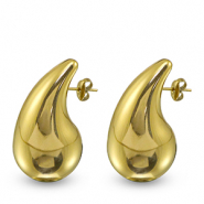 Ohrringe / Ohrstecker aus Stainless Steel - Rostfreiem Stahl Tropfen Gold
