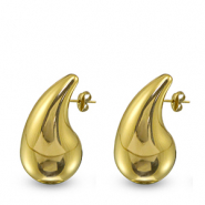 Ohrringe / Ohrstecker aus Stainless Steel - Rostfreiem Stahl Tropfen Gold