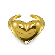 Ringe aus Stainless Steel - Rostfreiem Stahl Herz Gold