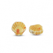 Perlen Keramik Muschel Orange-red