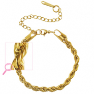 Armb&auml;nder aus Stainless Steel - Rostfreiem Stahl Verdreht Gold