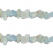 Chip Steine Perlen Aquamarin Transparent Blue