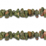 Chip Steine Perlen Unakite Pink-green