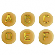 Buchstaben Perlen aus Acryl Mix Ochre yellow-gold
