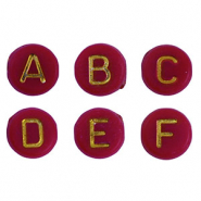 Buchstaben Perlen aus Acryl Mix Dark red-gold