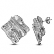 Ohrringe aus Stainless Steel - Rostfreiem Stahl Ohrstecker Quadrat Silver
