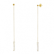 Ohrringe / Ohrstecker aus Stainless Steel - Rostfreiem Stahl Perlen Gold
