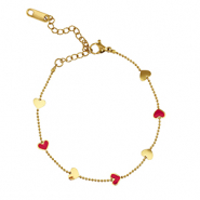 Armb&auml;nder aus Stainless Steel - Rostfreiem Stahl Herz Gold
