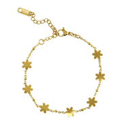 Armb&auml;nder aus Stainless Steel - Rostfreiem Stahl Blume Gold