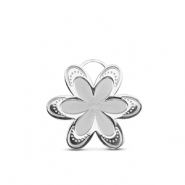 Stainless Steel - Rostfrei Stahl Anh&auml;nger Blume Silver