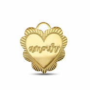 Stainless Steel - Rostfrei Stahl Anh&auml;nger ''amour'' Gold